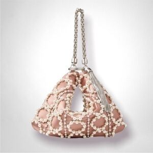 Jimmy Choo Callie Elegant Pink Pearl-Embellished Handbag